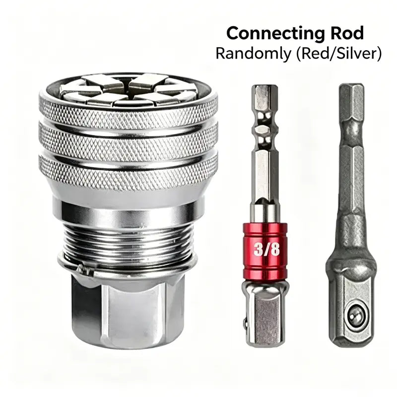 GLOWBAY Universal Socket Wrench – One-Tool Fits All, 3/8" Adapter, One-Hand Grip