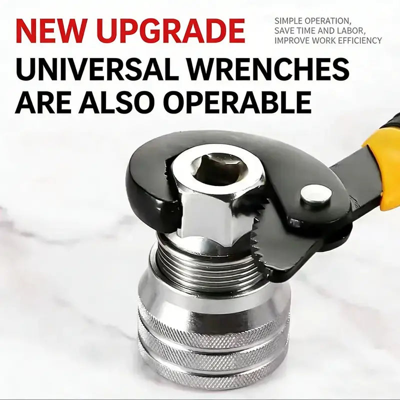 GLOWBAY Universal Socket Wrench – One-Tool Fits All, 3/8" Adapter, One-Hand Grip