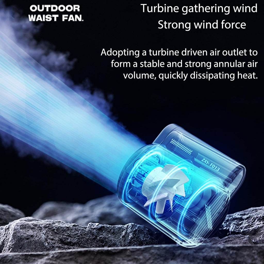 GLOWBAY Waist Clip Fan – Wearable Rechargeable Belt Fan, 4500mAh, 7-Hour Battery